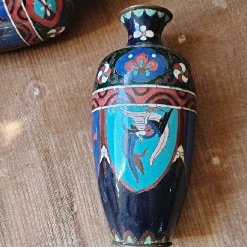 Colorful Ceramic Vase with Bird Design